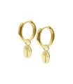Poppy Birth Flower Silver Huggie Earring Charms HO-2714
